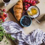 Kruvasanlı kahvaltı tabağı